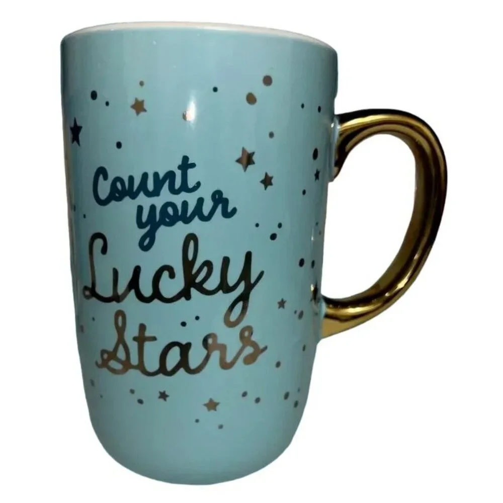 Jumbo Mug Modern Expressions Coffee Tea 20.6 oz Gift Count Your Lucky Stars New
